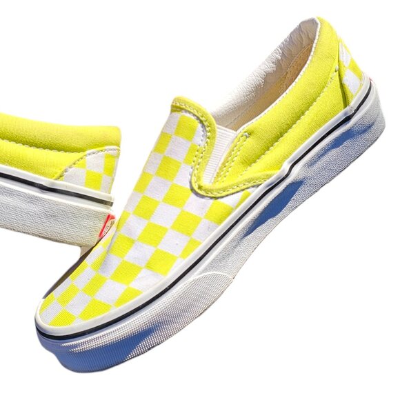 Vans 5.5 Women / 4.0 Men Slip On Yellow Checkerboard Sneakers - Picture 3 of 11